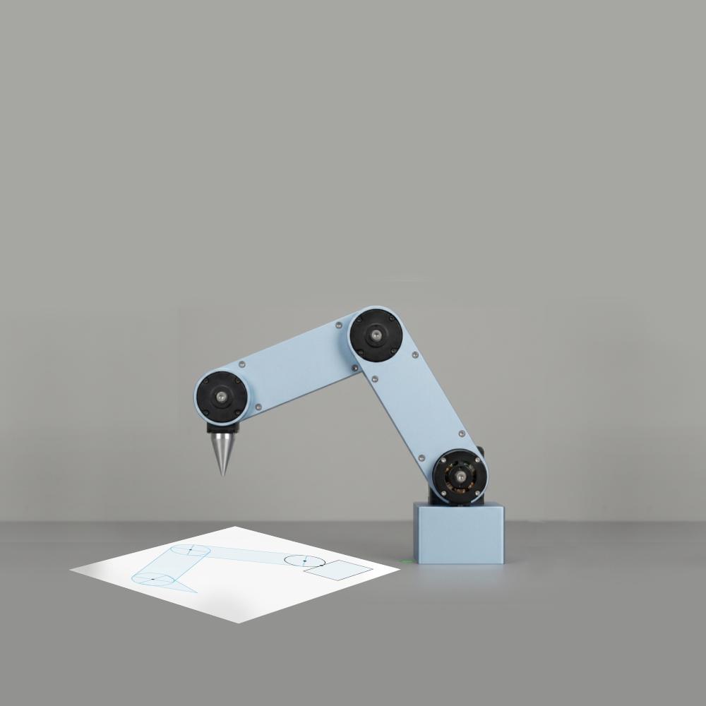 a robot with the schema below it